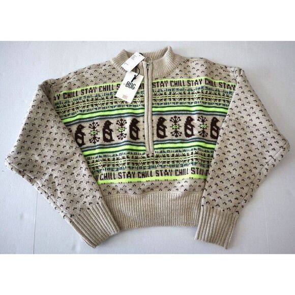 BDG x Urban Outfitters Women's Sz S Neutral/Beige Jesse Half-Zip Sweater - Picture 7 of 10